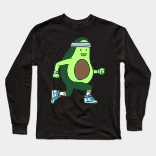 Sporty Avocado Exercise Avocado Cool Avocado Retro Runner Long Sleeve T-Shirt